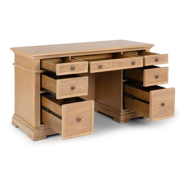 Sheesham Wood Pedestal Desk with 7 Drawers