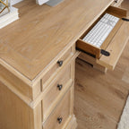 Sheesham Wood Pedestal Desk with 7 Drawers