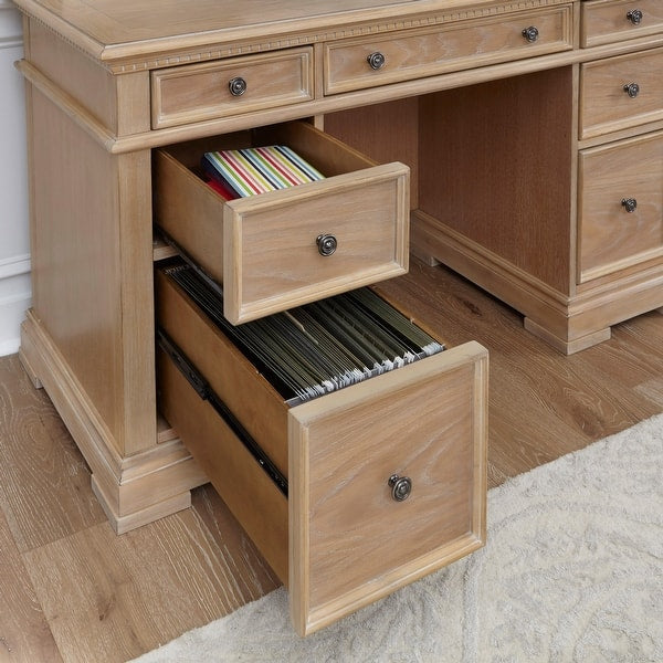 Sheesham Wood Pedestal Desk with 7 Drawers