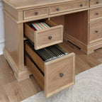 Sheesham Wood Pedestal Desk with 7 Drawers