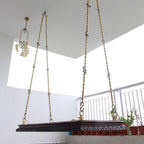 Carved Edge Teakwood Plank Swing