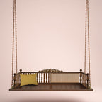 eakwood Swing with Ornate Cane-Panel Backrest