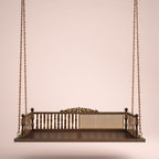 eakwood Swing with Ornate Cane-Panel Backrest