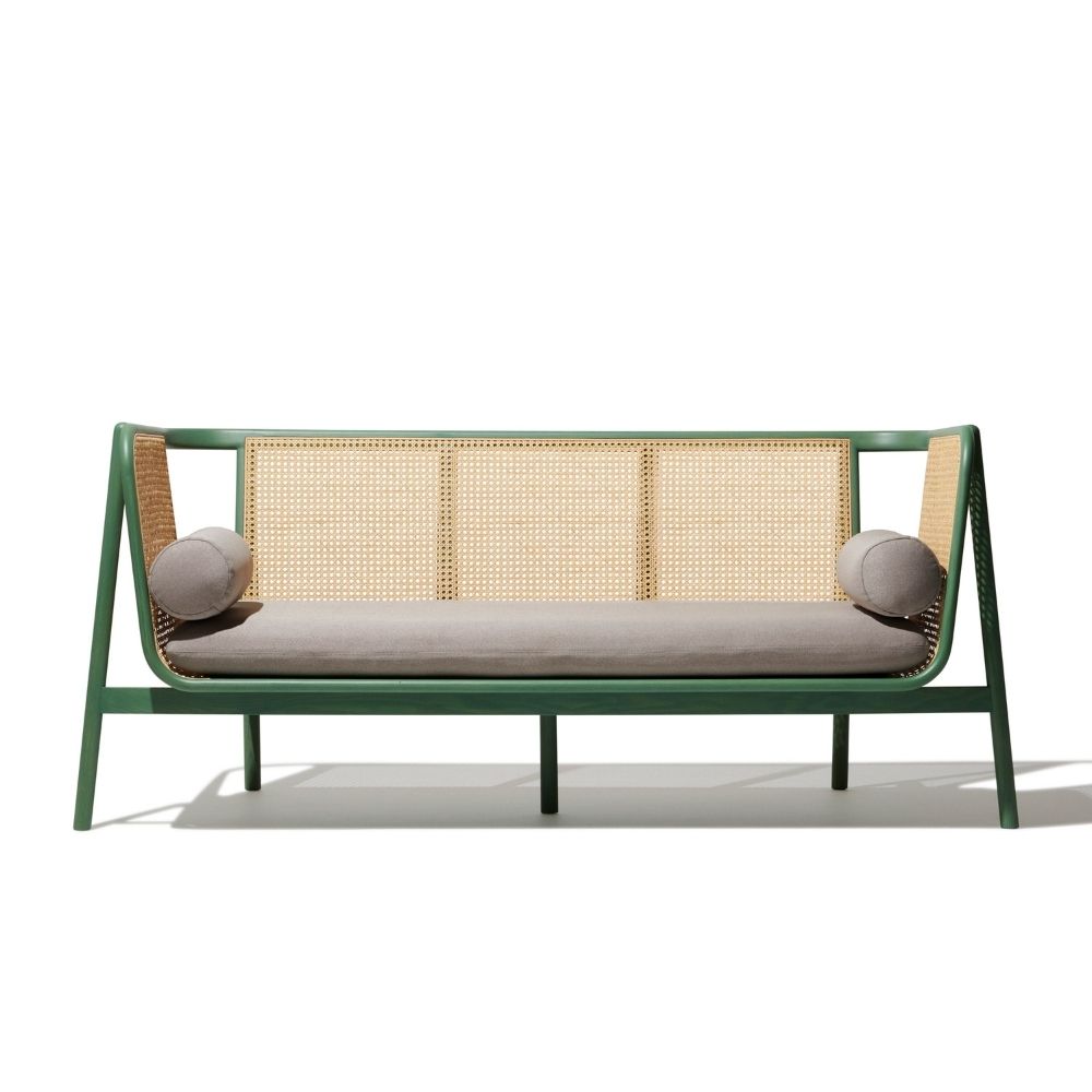 Raven Charm Sofa in Green Finish