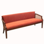 Heritage Teak and Cane Sofa Set with Cushions