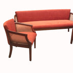 Heritage Teak and Cane Sofa Set with Cushions