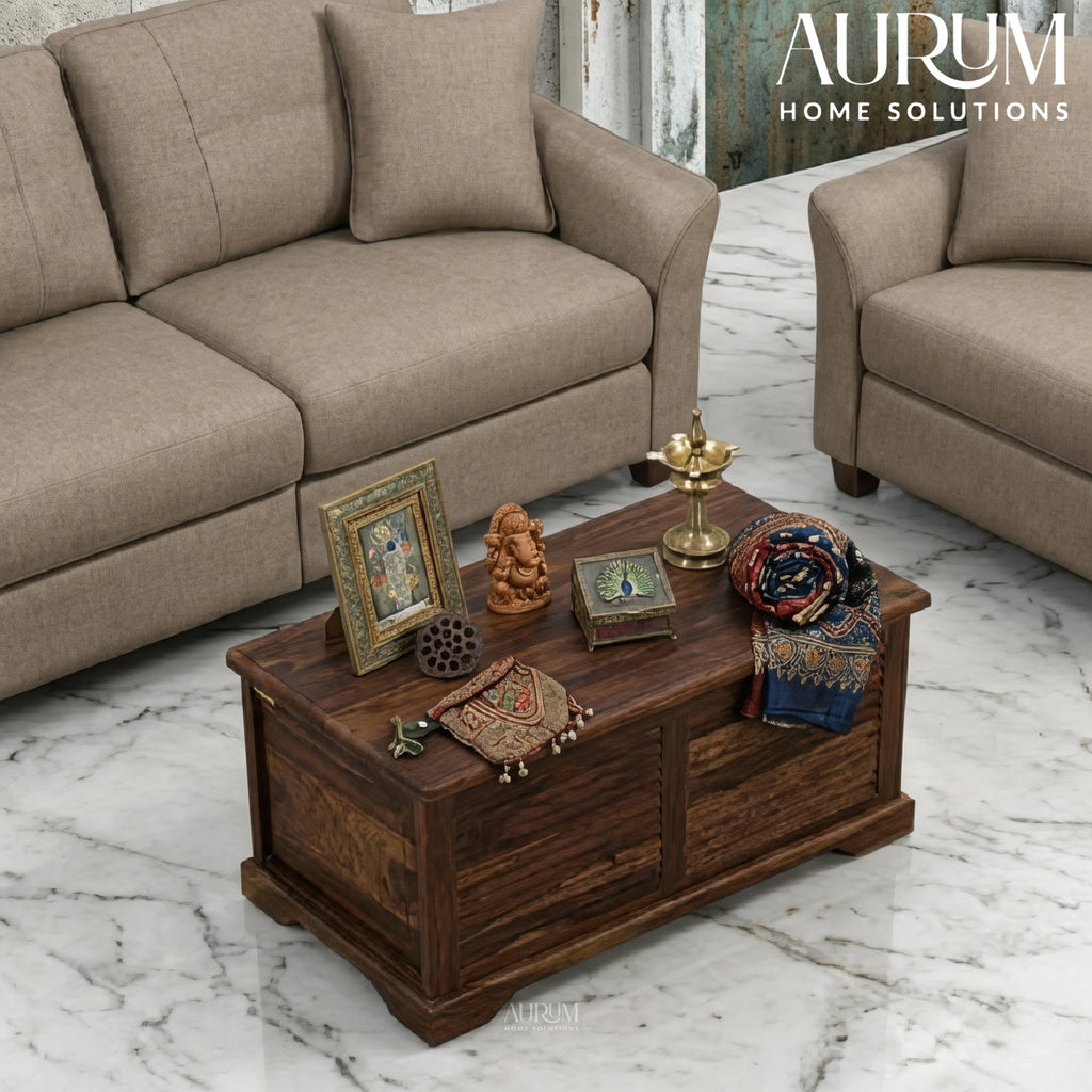 Provincial Elegance Sheesham Trunk in Teak Polish