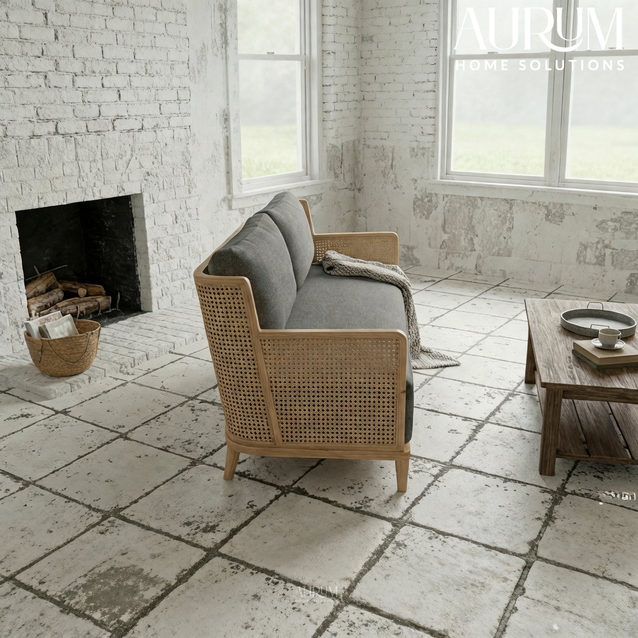 Cane Frame Elegance Sofa