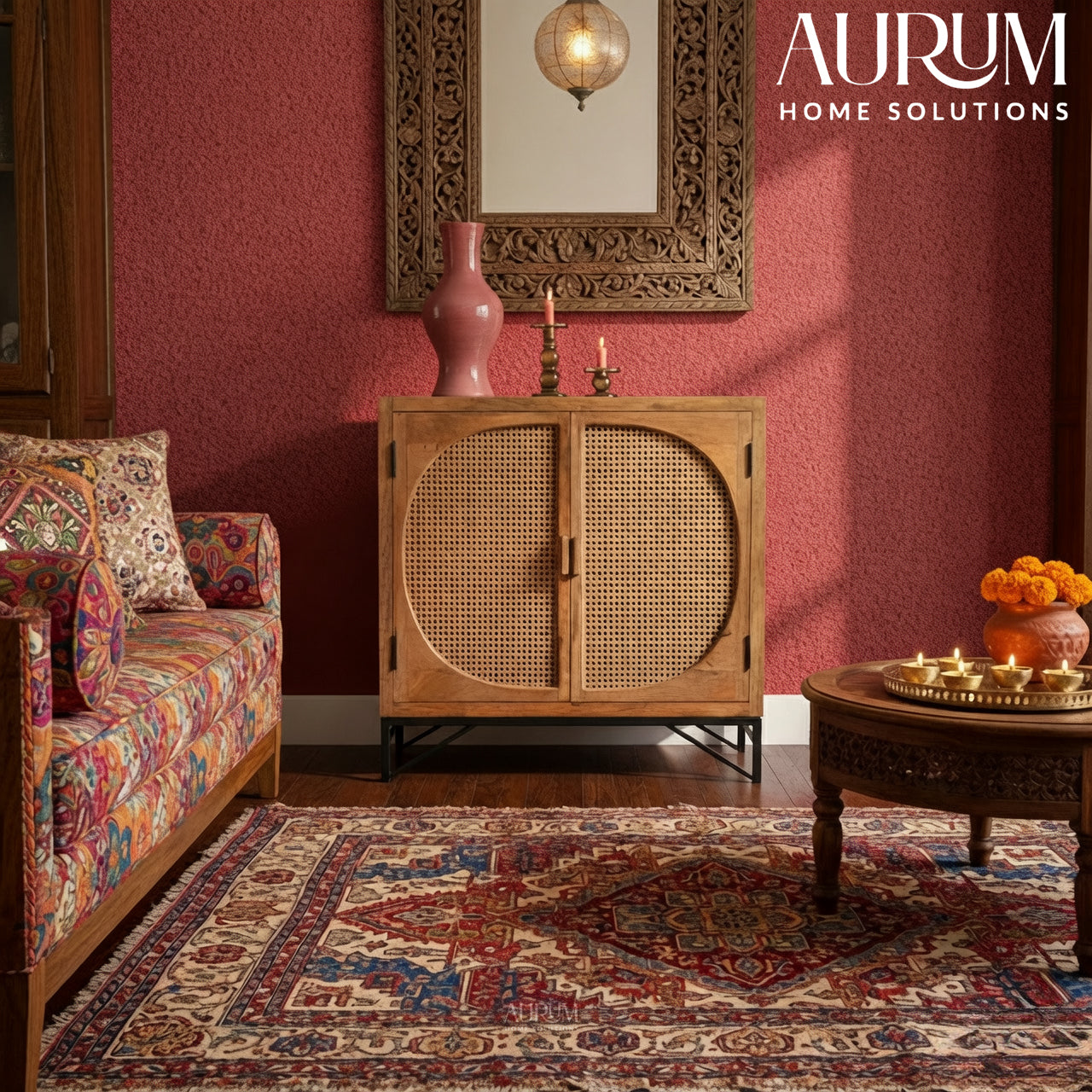 Sunburst Designer Sideboard Cabinet