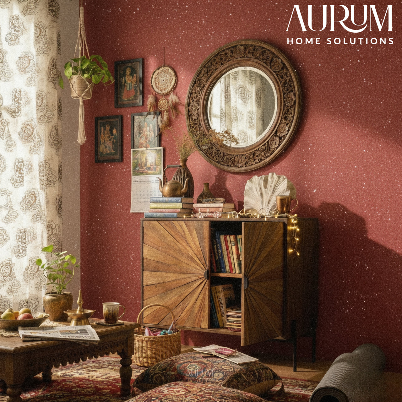 Sunburst Designer Sideboard Cabinet