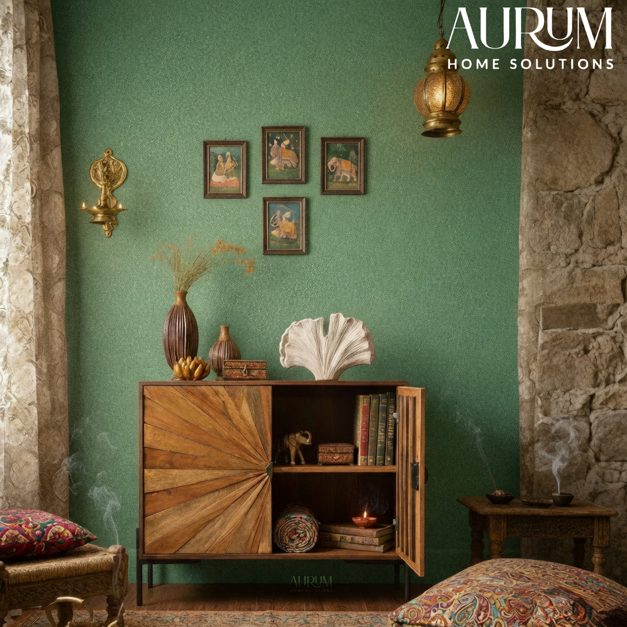 Sunburst Designer Sideboard Cabinet