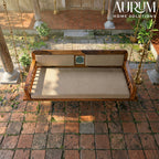 Charming Handmade Sheesham Wood Swing with Cream Upholstery