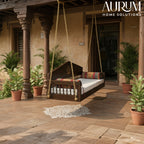 Teak Swing with Lotus Backrest Design