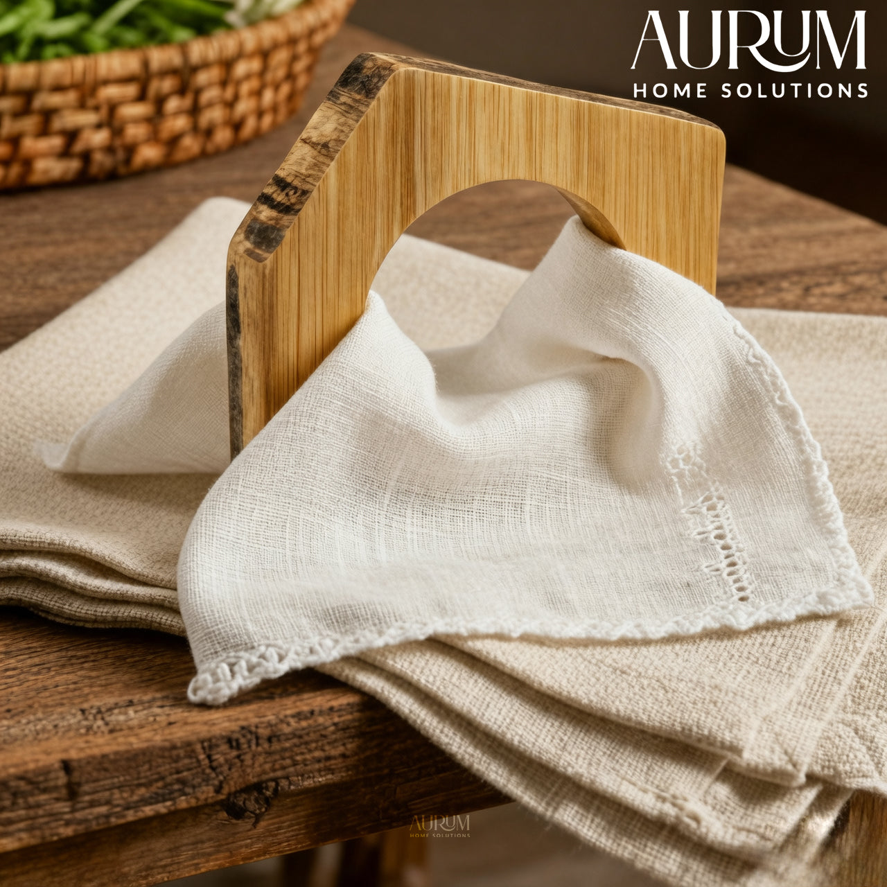 Napkin Ring Set with Bamboo Design | ZenStyle 4-Piece Elegant Table Decor