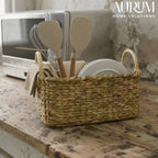 Organizer with Water Hyacinth | Rattanest Handle Storage Box