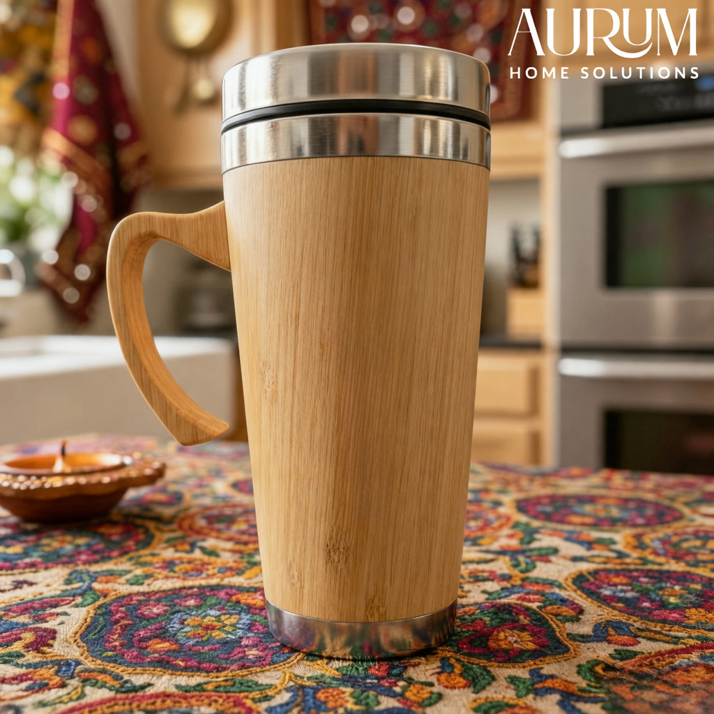 Bamboo Mug with Stainless Steel Interior | EcoSipper Travel Companion