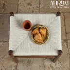 Nordic Teakwood Woven Stool
