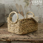Organizer with Water Hyacinth | Rattanest Handle Storage Box