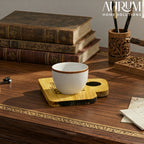 Coaster Set Drink Dock with Bamboo Engraved Design (Set of 4)