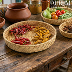 Serving Tray Set of 3 | Celestial Charm Trio Circular Rattan