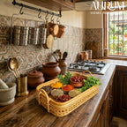 Rattan Tray | Serving Surprise with Cane Handles