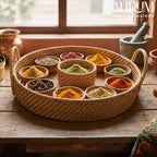 Serving Tray with Handles | Rattan Chip and Dip