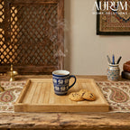 Serving Tray with Handles | Tranquil Bamboo Organizer & Decor Classic