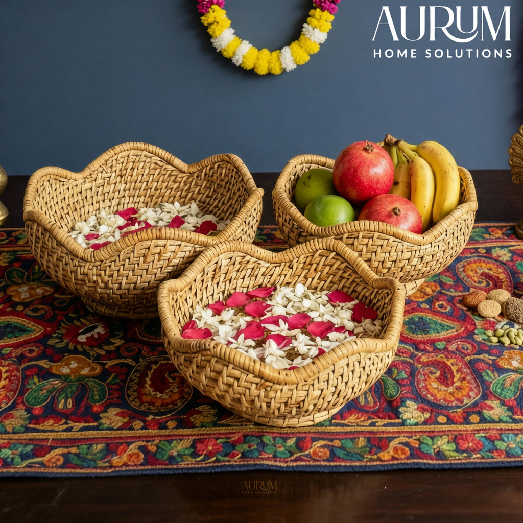 Trio Wicker - Natural Rattan Basket Set (Set of 3)