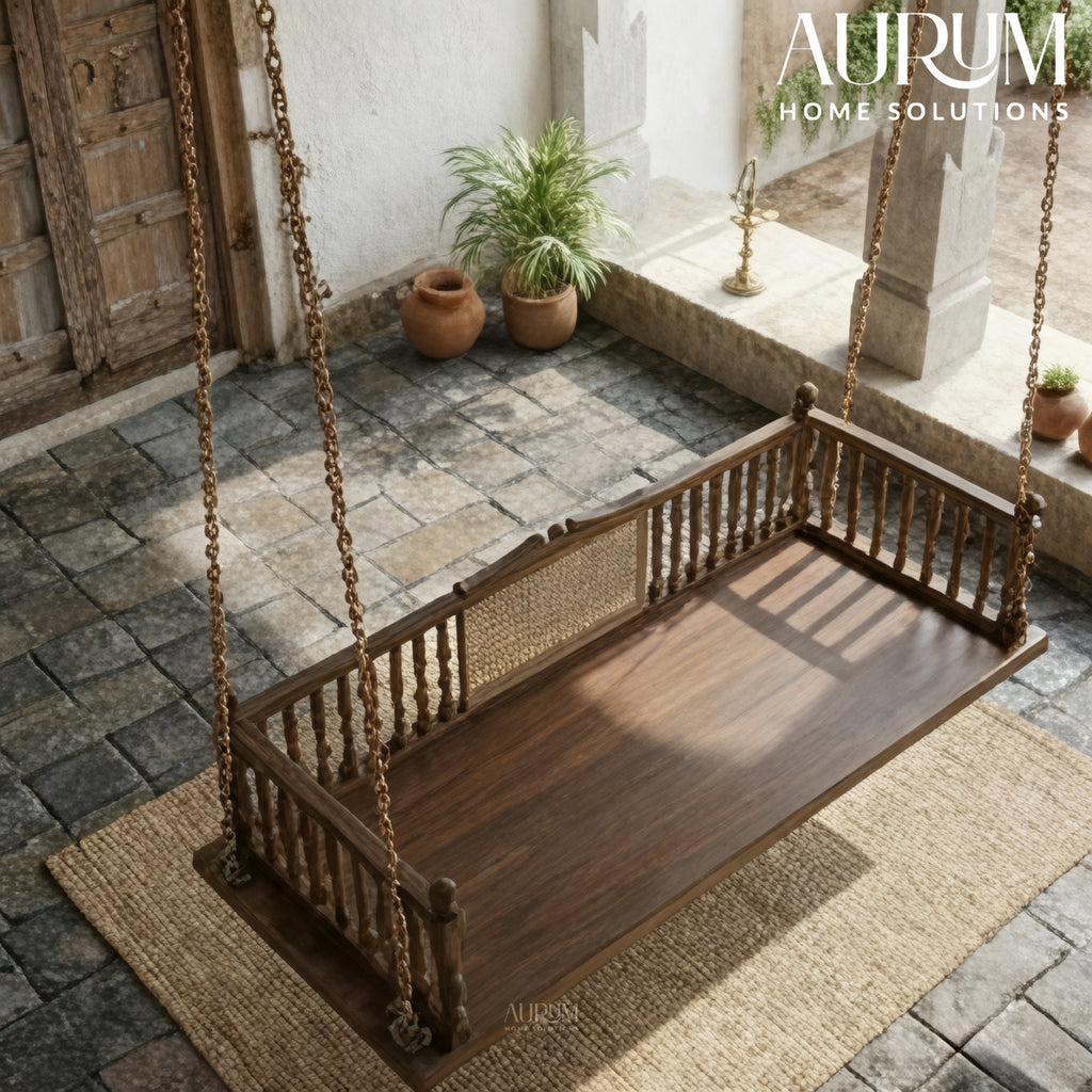 Elegant Teak Wood Hanging Swing