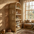 Storage Rack with Weave Wonder Natural Rattan Shelves