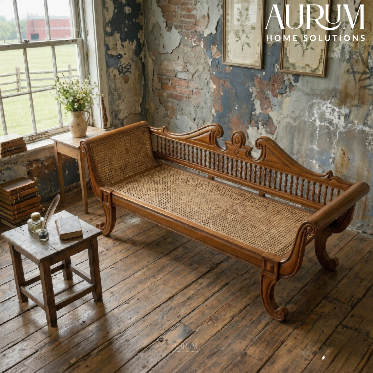 Heritage Rattan Teakwood Diwan