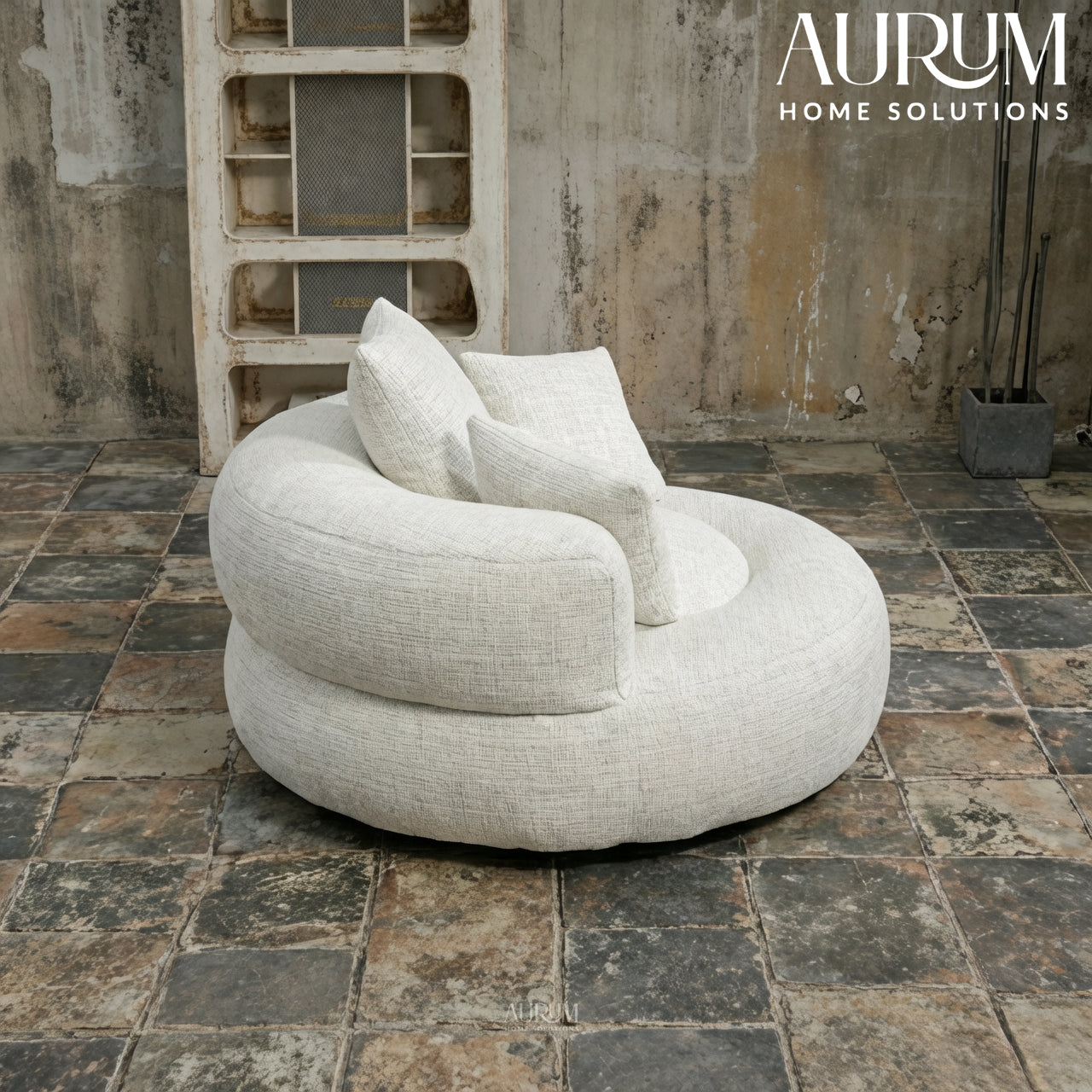 Durable Chenille High-Back Lounger