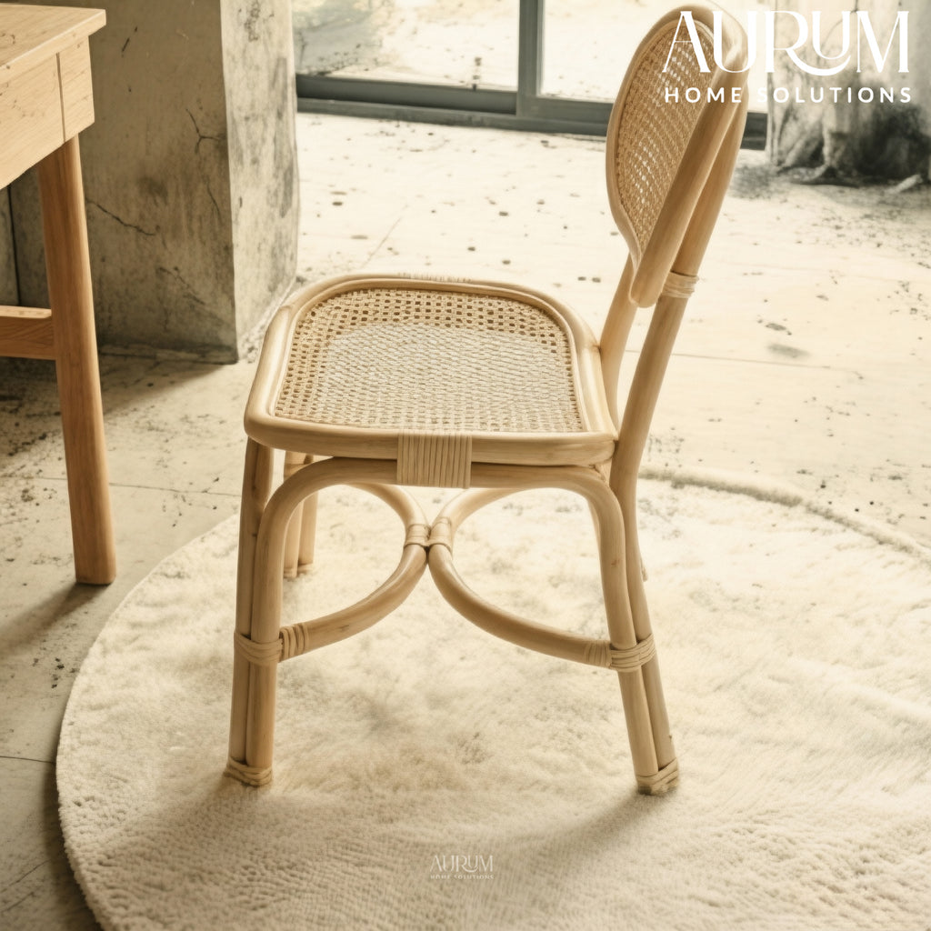 Rattan Chair with Modern Woven Design for Indoor Use