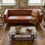 Brand New Linea Cognac Leather Three-Seater Sofa