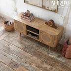 Compact Elegance Mango Wood Media Console