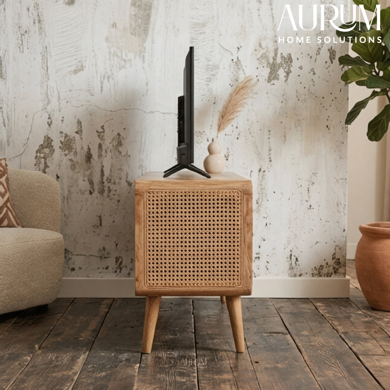Woven Door Media Console