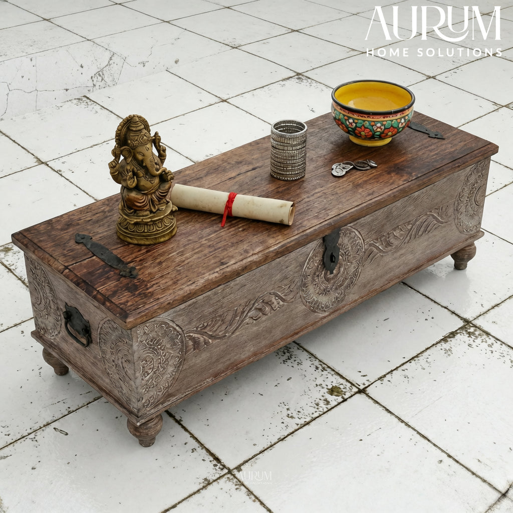 Classic Teak Grandeur Sheesham Wood Trunk