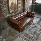 Oxford Classic Chesterfield Sofa in Tan Leather