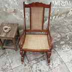 Mahogany Bliss Cane Rocking Chair