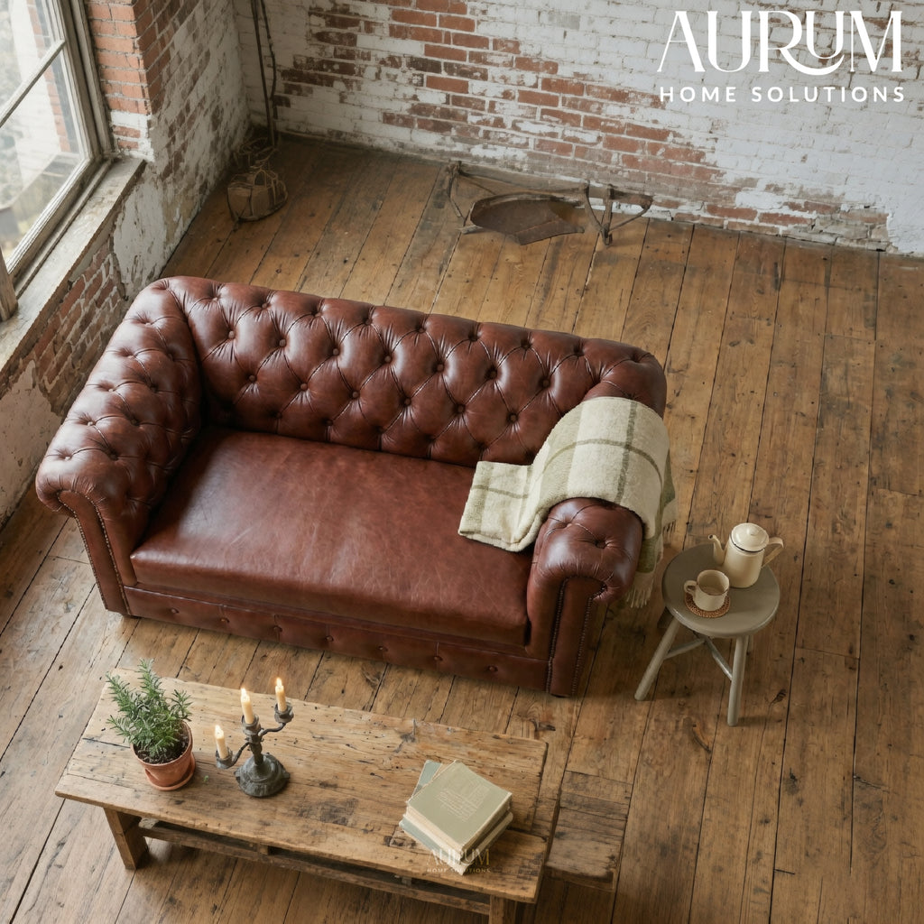 Brand New Vintage Luxe Leather Lounge Chair – Cognac Brown