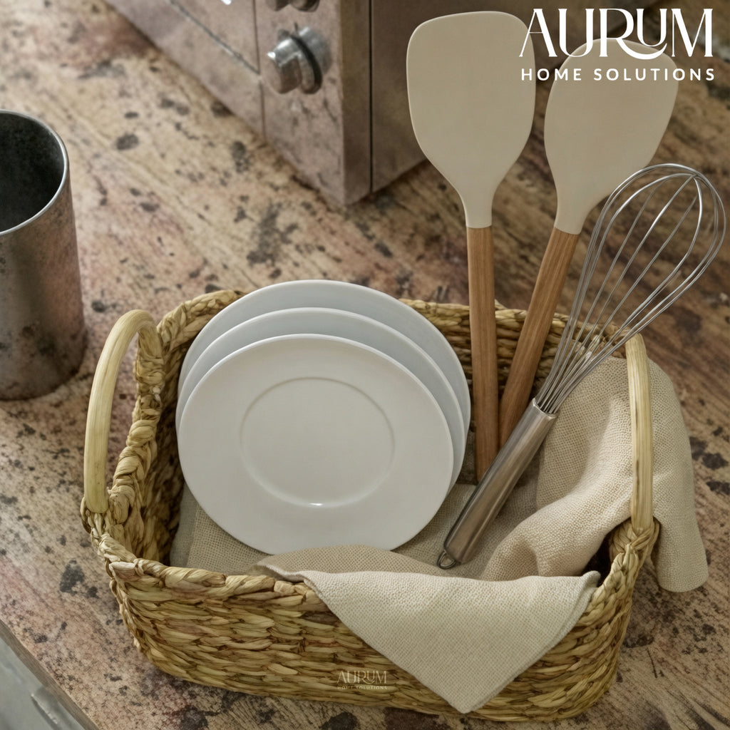 Organizer with Water Hyacinth | Rattanest Handle Storage Box