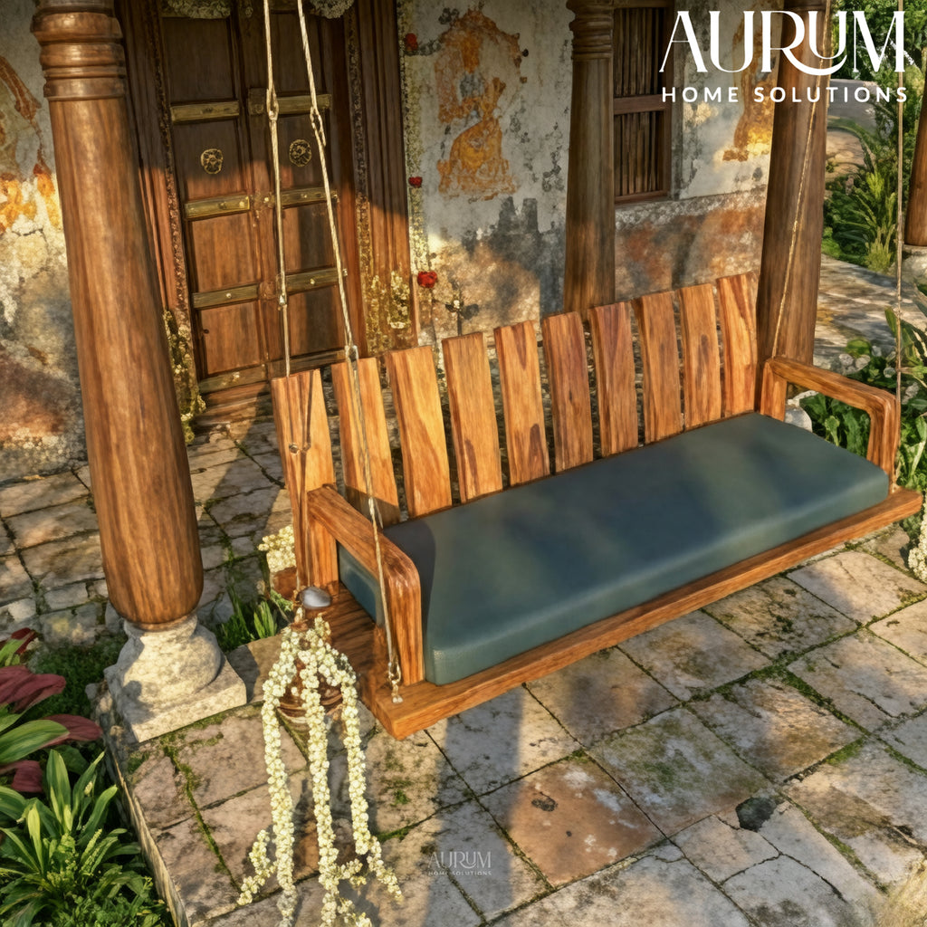 Traditional Stripped Handmade Simple Wooden Swing