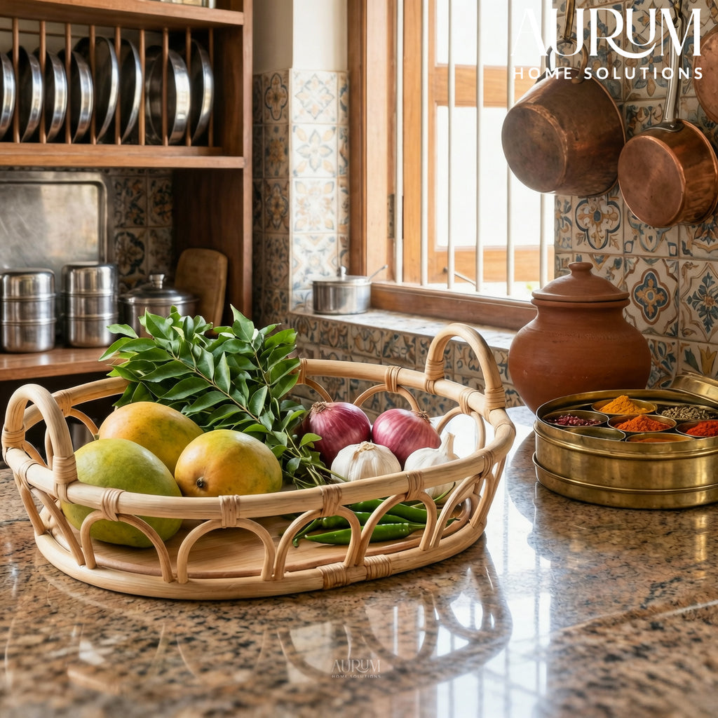 Multipurpose Tray | Versatile Vibe with Rattan Handles