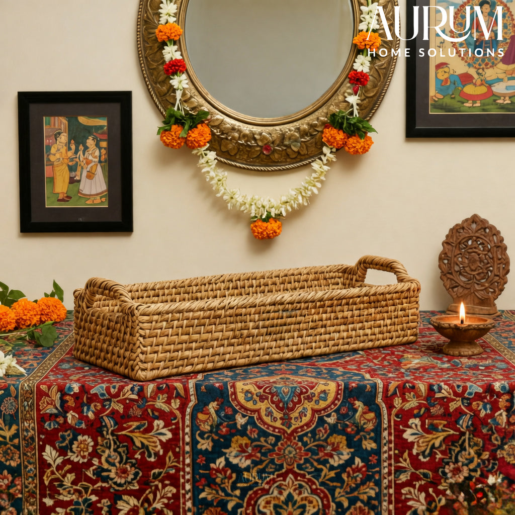 Aura Carry - Handwoven Rattan Tray