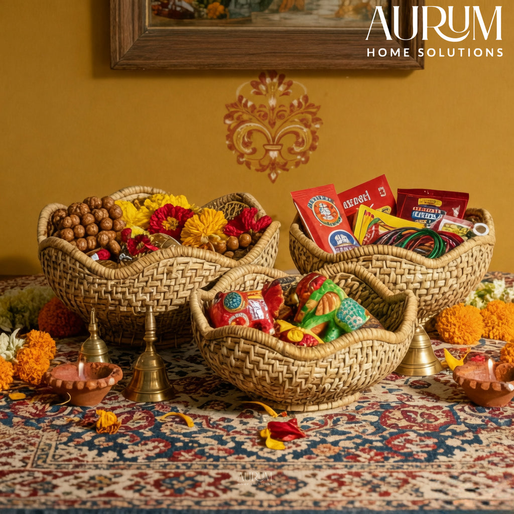 Trio Wicker - Natural Rattan Basket Set (Set of 3)