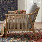 Lynn Accent Chair with Braided Wood Arm
