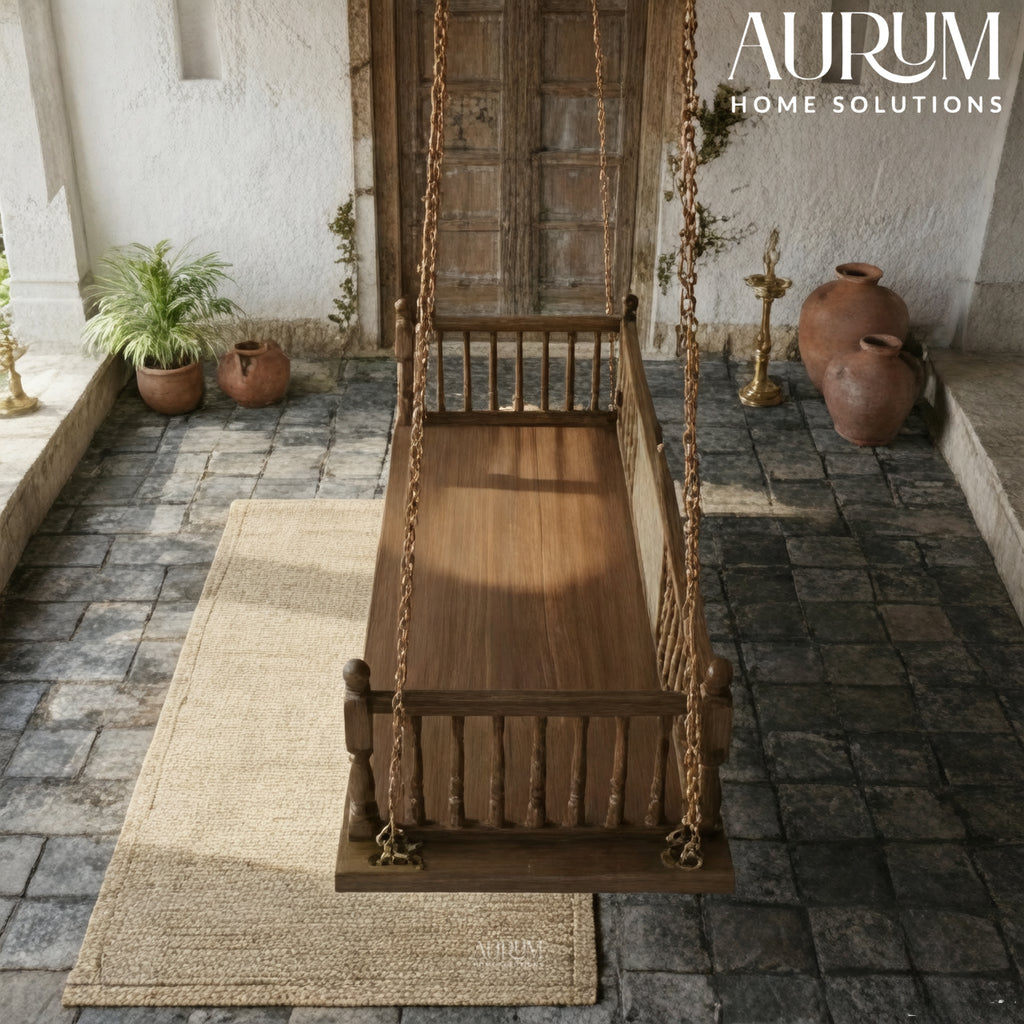Elegant Teak Wood Hanging Swing