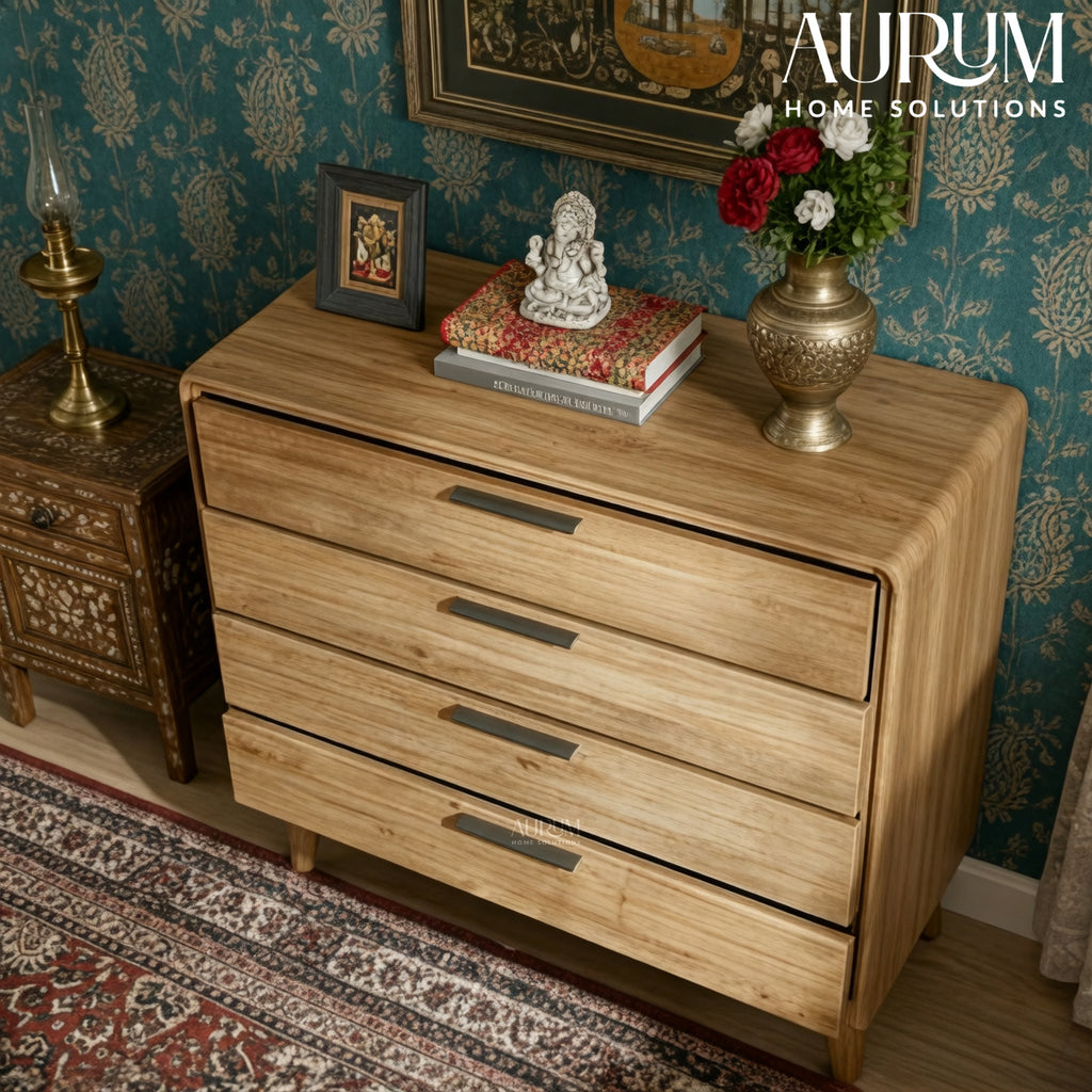 Aarna 4-Drawer Wooden Dressing Table
