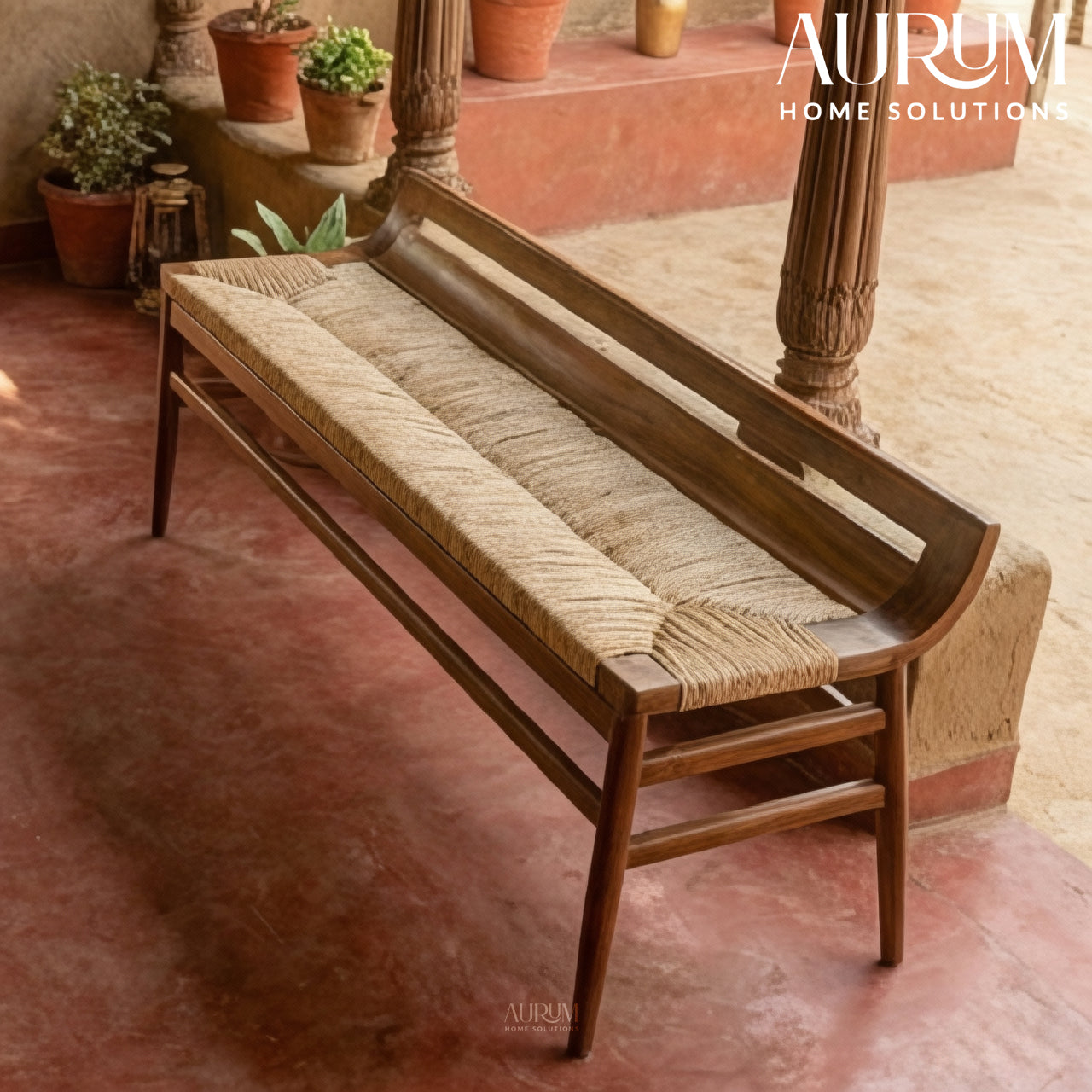 Woven Elegance Bench