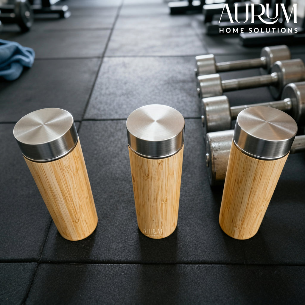 Bamboo Bottle with Stainless Steel Filter and Interior | EcoSip Tumbler